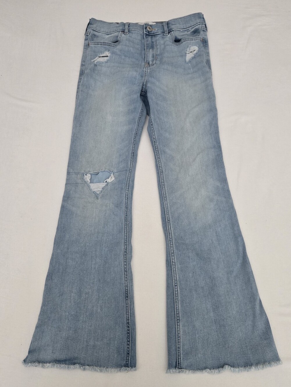 Abercrombie & Fitch Kids High Rise Flare Jeans Blue Size 15/16 Short